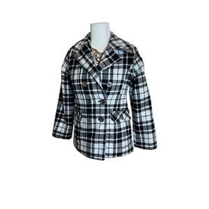 VTG Baby phat girlz juniors M plaid wool-blend double-breast schoolgirl peacoat